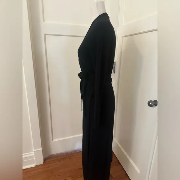 DVF Cashmere Blend Black Wrap Dress - Picture 4 of 13